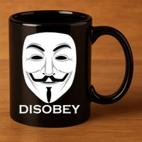 Guy Fawkes Mask Disobey 11oz C Handle Ceramic Mug