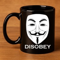 Guy Fawkes Mask Disobey 11oz C Handle Ceramic Mug