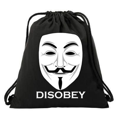 Guy Fawkes Mask Disobey Drawstring Bag
