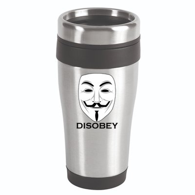 Guy Fawkes Mask Disobey 16oz Travel Tumbler