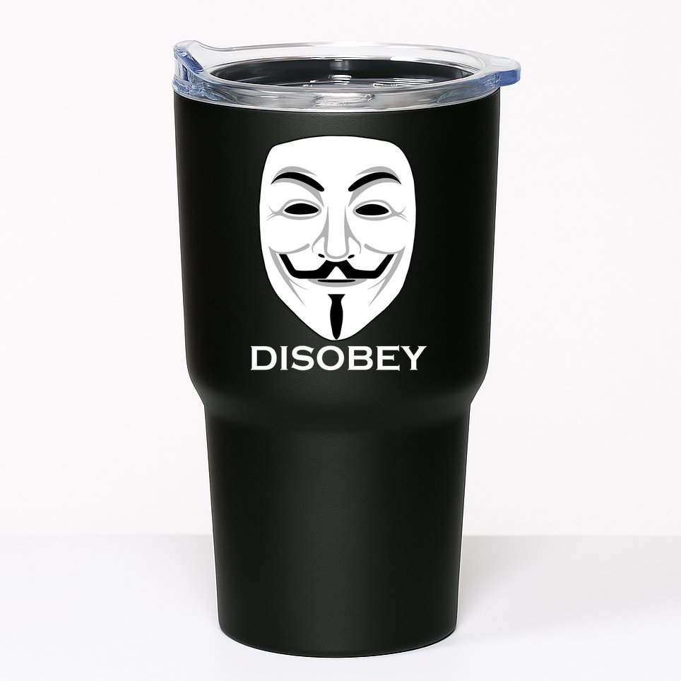 Guy Fawkes Mask Disobey Tumbler