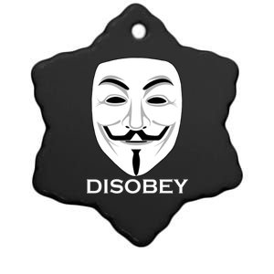 Guy Fawkes Mask Disobey Ceramic Star Ornament