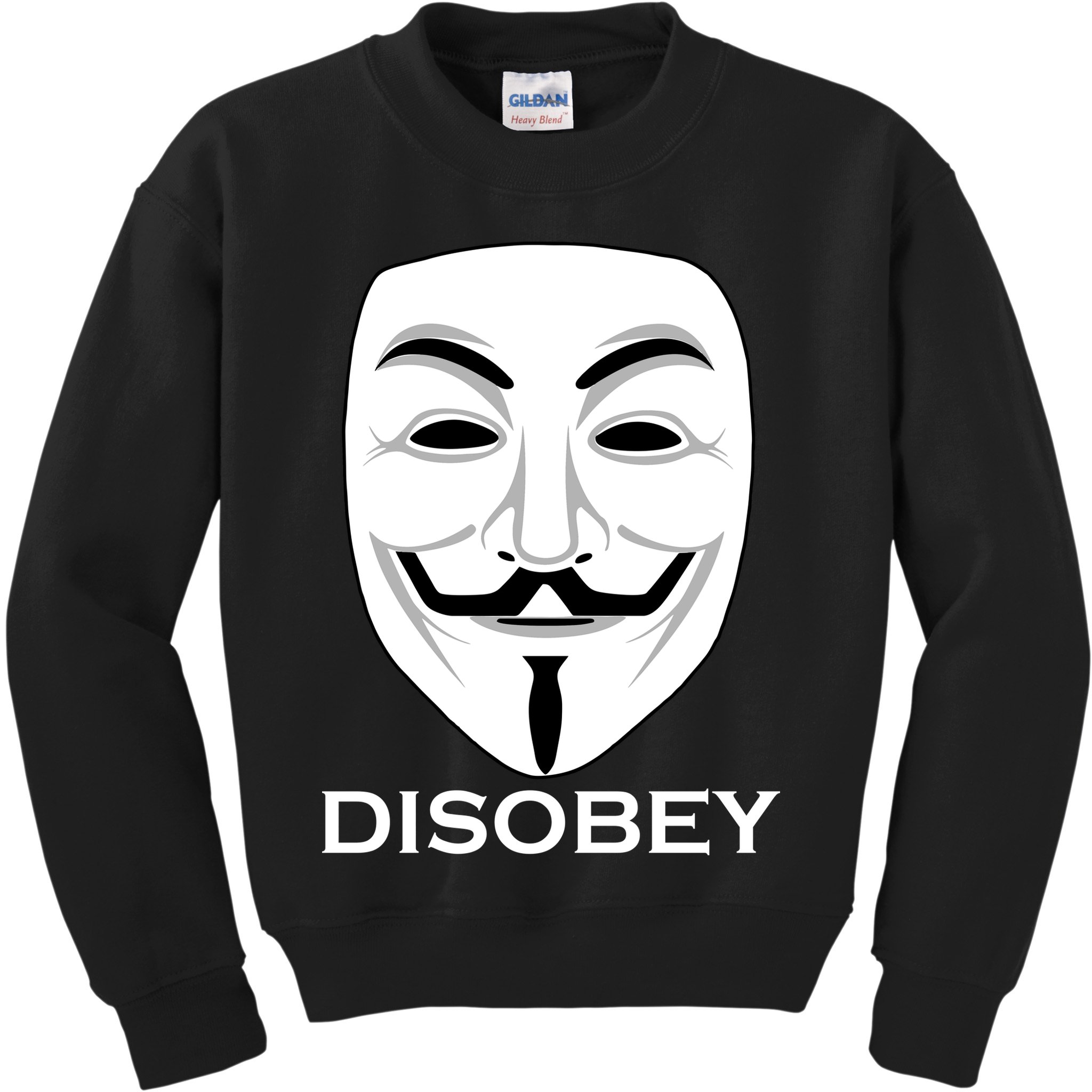 Guy Fawkes Mask Disobey Kids Sweatshirt