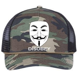 Guy Fawkes Mask Disobey Retro Rope Trucker Hat Cap