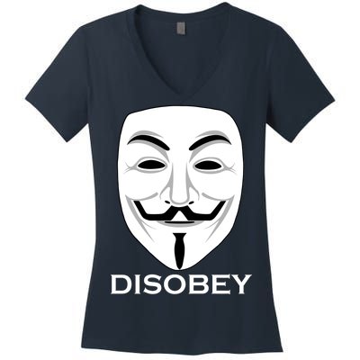 Guy Fawkes Mask Disobey Women's V-Neck T-Shirt