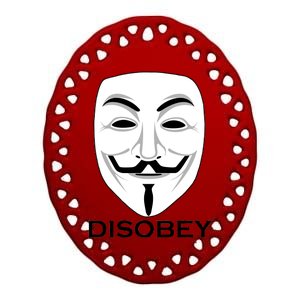 Guy Fawkes Mask Disobey Ceramic Oval Ornament