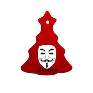 Guy Fawkes Mask Disobey Ceramic Tree Ornament