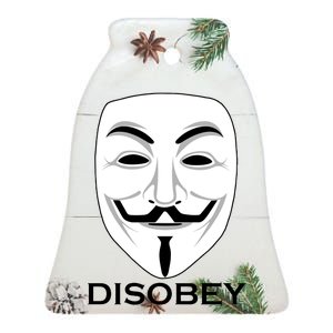 Guy Fawkes Mask Disobey Ceramic Bell Ornament