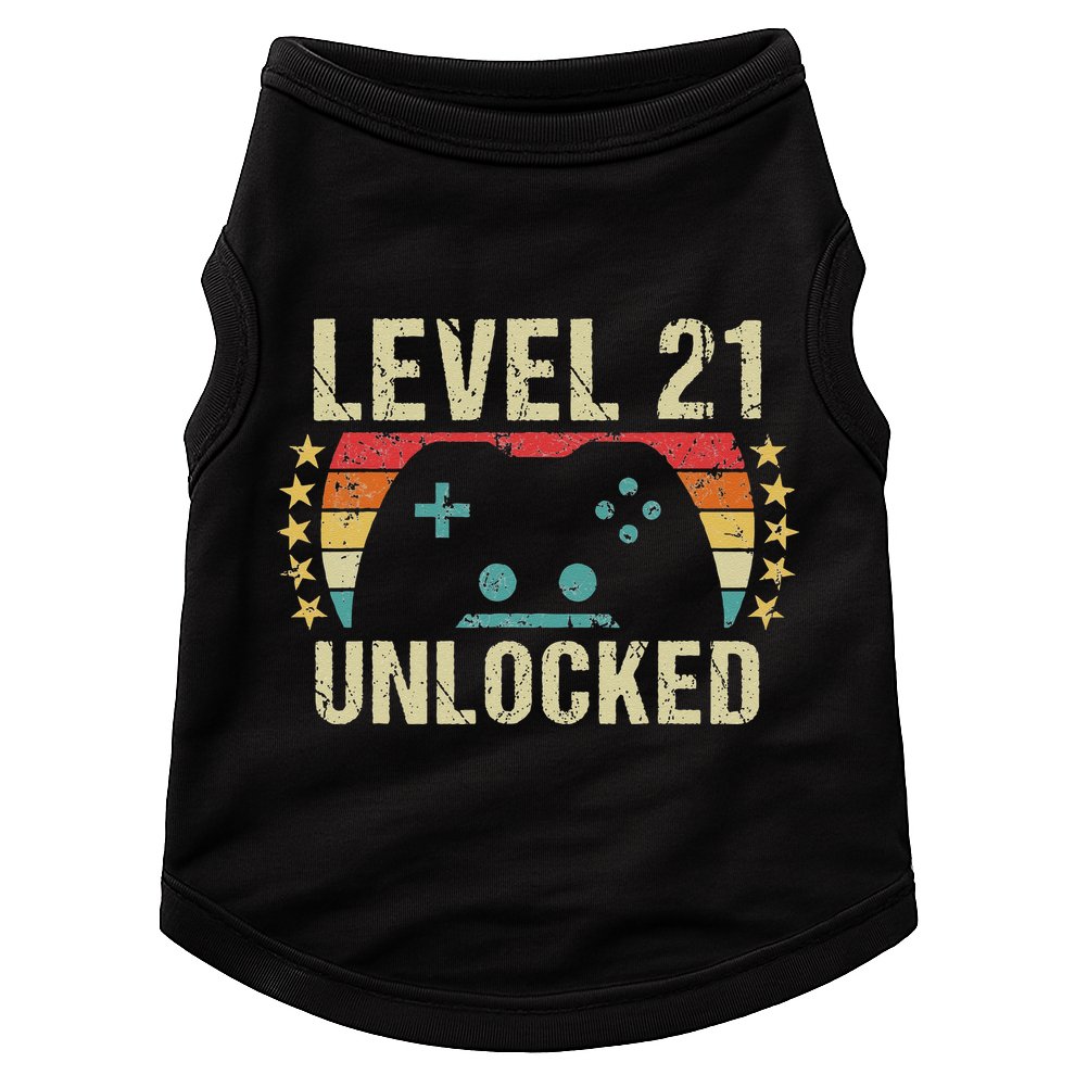 Gaming Vintage 21st Birthday Gift 21 Year Old Boy Girl Gamer Doggie Tank