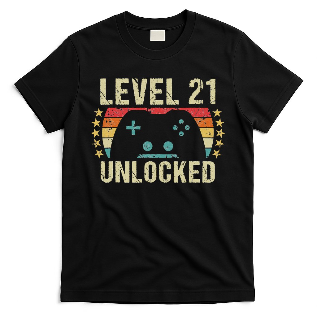 Gaming Vintage 21st Birthday Gift 21 Year Old Boy Girl Gamer T-Shirt