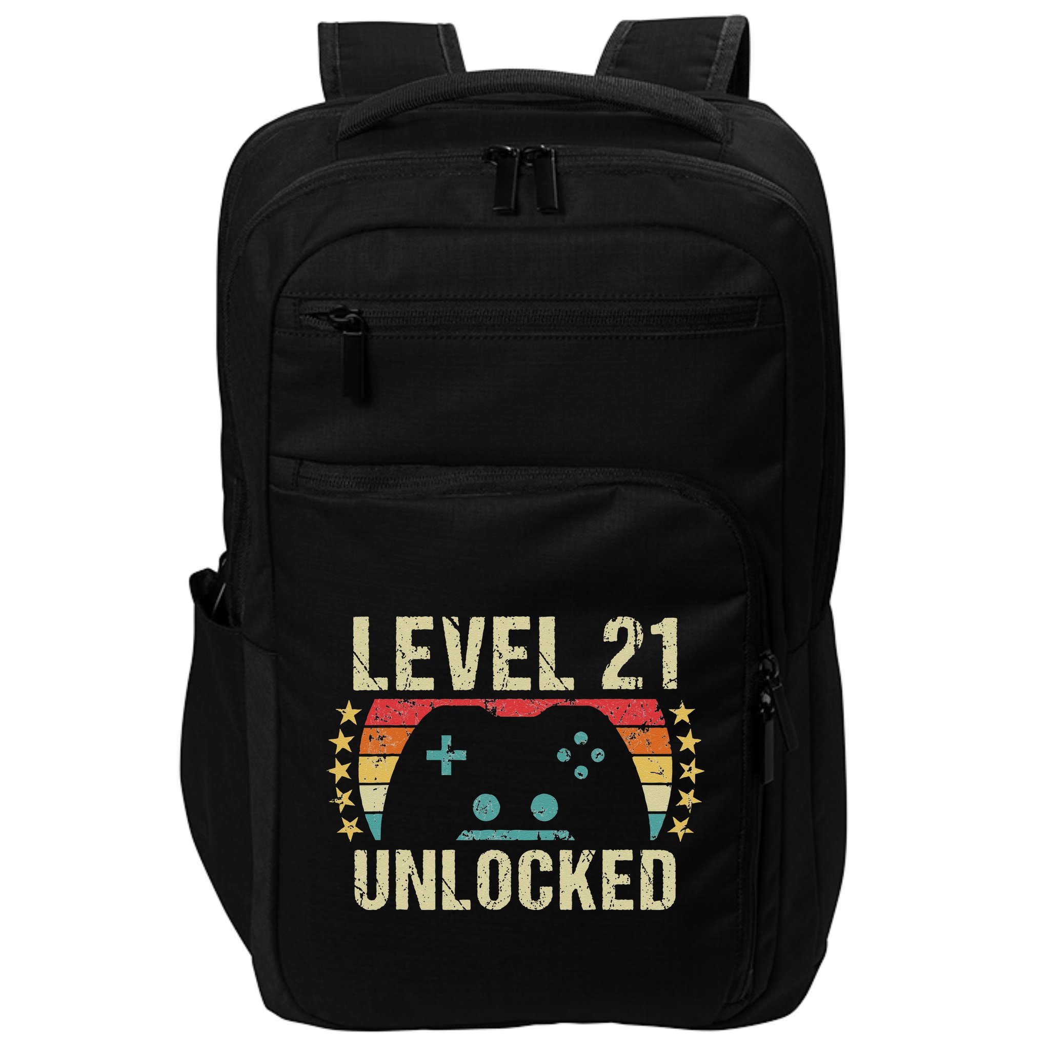 Gaming Vintage 21st Birthday Gift 21 Year Old Boy Girl Gamer Impact Tech Backpack