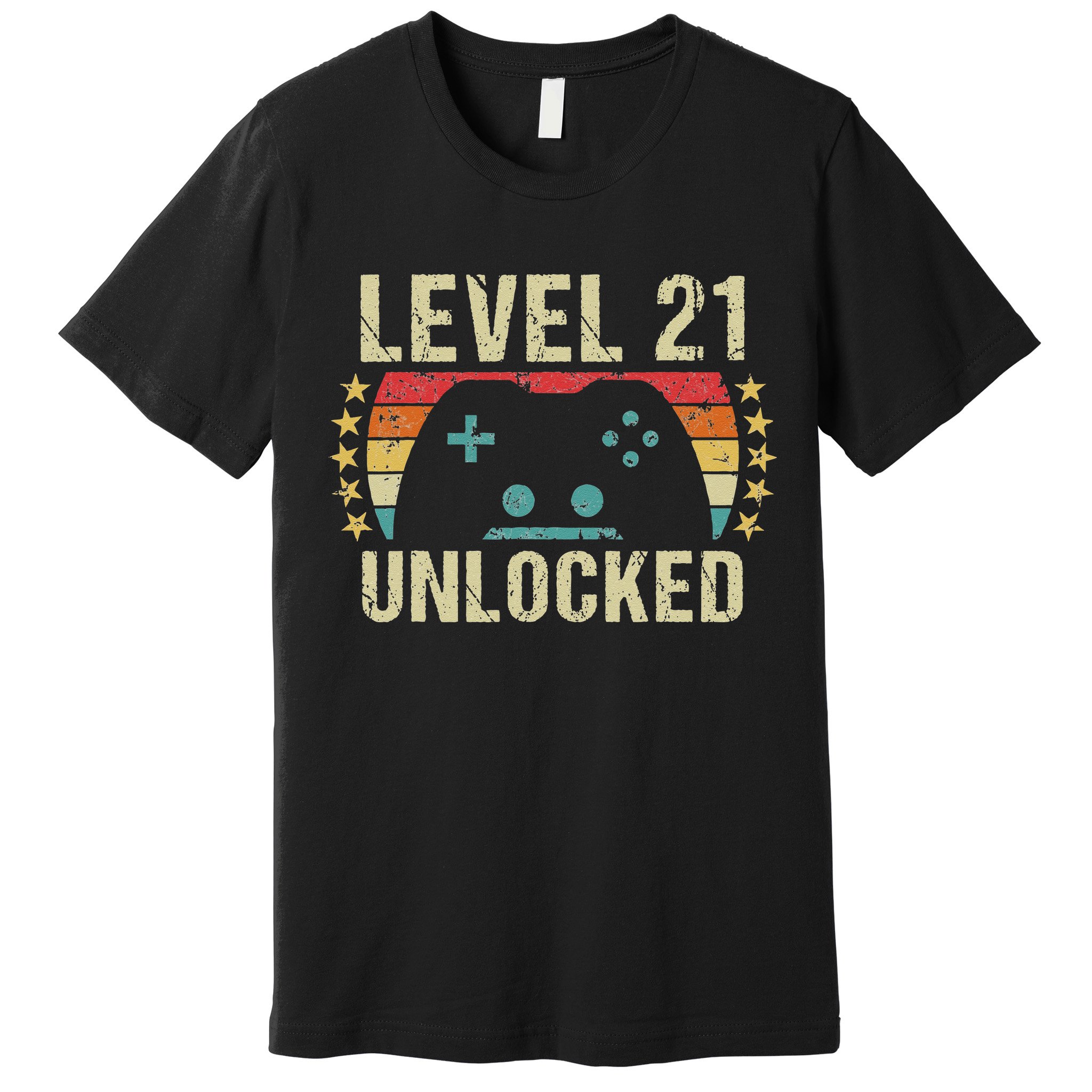 Gaming Vintage 21st Birthday Gift 21 Year Old Boy Girl Gamer Premium T-Shirt
