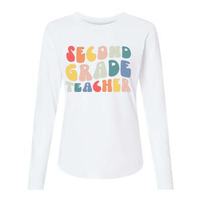 Groovy Vintage 2nd Second Grade Teacher Back To School Gifts Womens Cotton Relaxed Long Sleeve T-Shirt