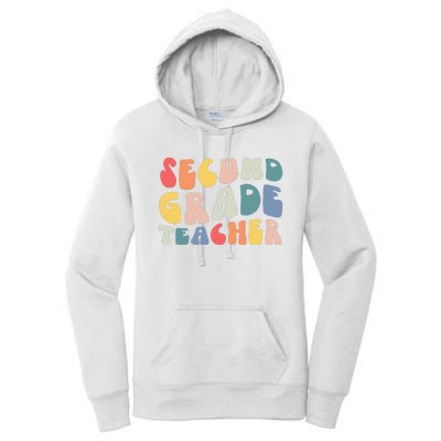 Groovy Vintage 2nd Second Grade Teacher Back To School Gifts Women's Pullover Hoodie