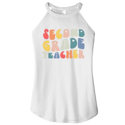 Groovy Vintage 2nd Second Grade Teacher Back To School Gifts Women’s Perfect Tri Rocker Tank