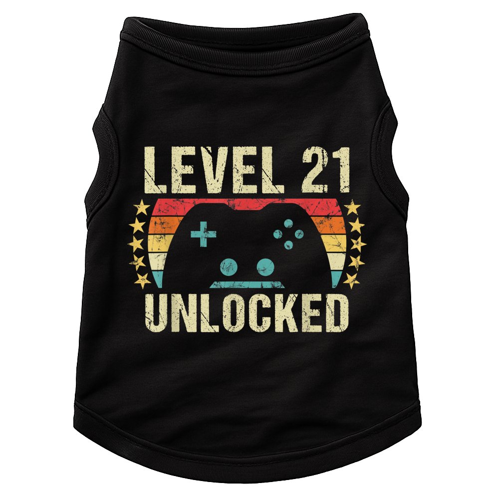 Gaming Vintage 21st Birthday Gift 21 Year Old Boy Girl Gamer Doggie Tank