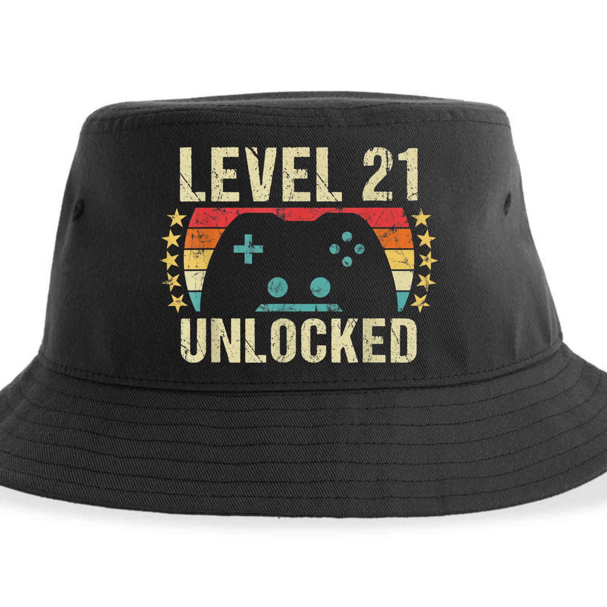 Gaming Vintage 21st Birthday Gift 21 Year Old Boy Girl Gamer Sustainable Bucket Hat
