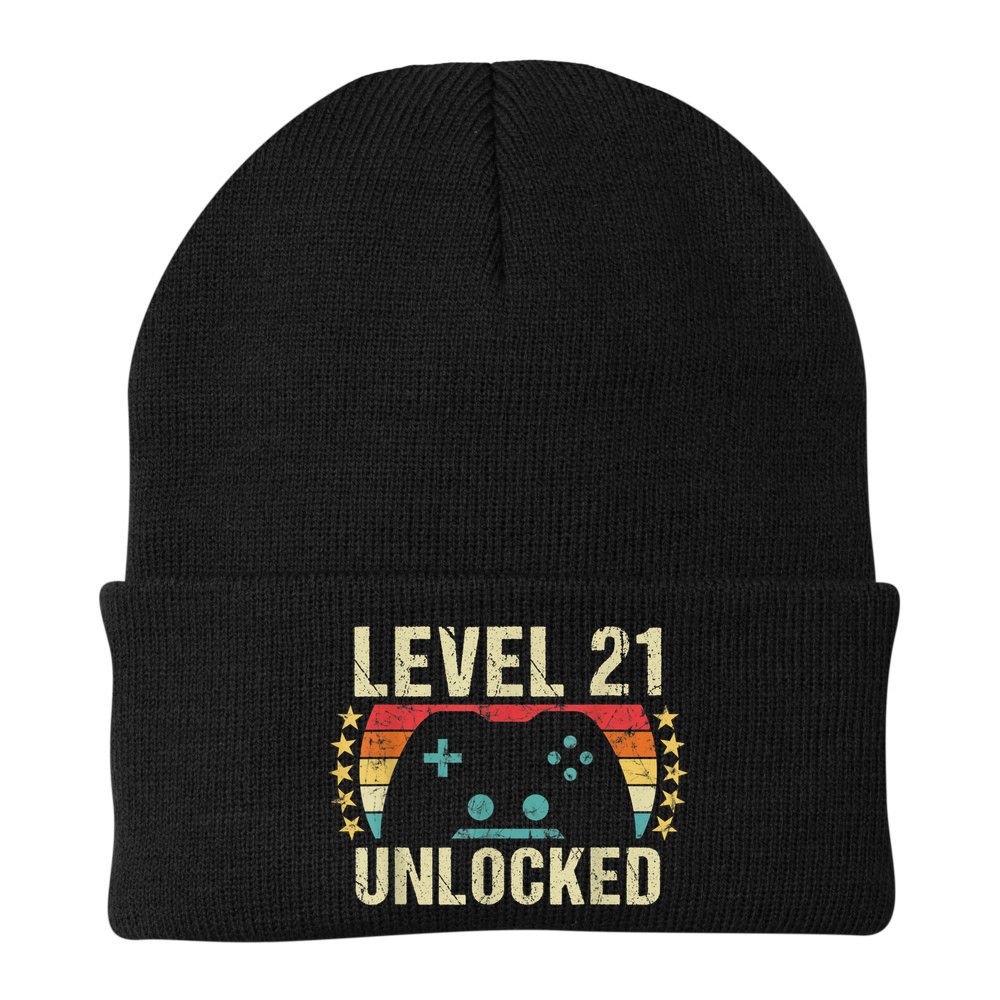 Gaming Vintage 21st Birthday Gift 21 Year Old Boy Girl Gamer Beanie
