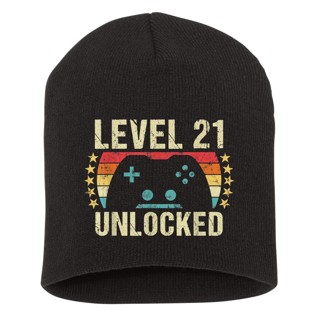 Gaming Vintage 21st Birthday Gift 21 Year Old Boy Girl Gamer Short Acrylic Beanie