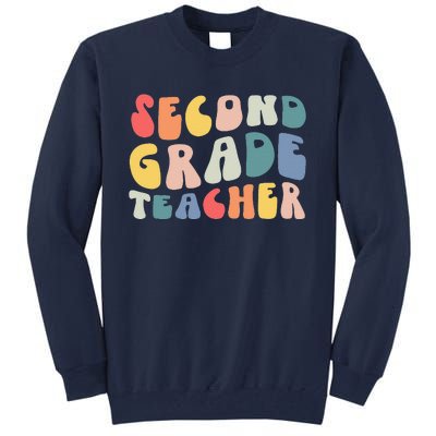 Groovy Vintage 2nd Second Grade Teacher Back To School Gifts Tall Sweatshirt