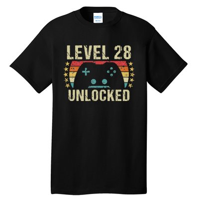 Gaming Vintage 28th Birthday Gift 28 Year Old Gamer Tall T-Shirt