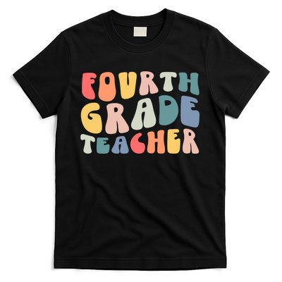 Groovy Vintage 4th Fourth Grade Teacher Back To School T-Shirt