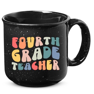 Groovy Vintage 4th Fourth Grade Teacher Back To School 15oz Campfire Ceramic Mug