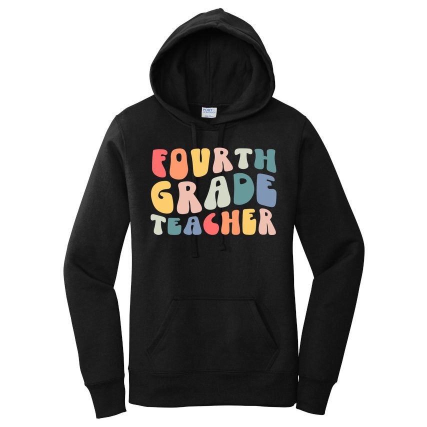 Groovy Vintage 4th Fourth Grade Teacher Back To School Women's Pullover Hoodie
