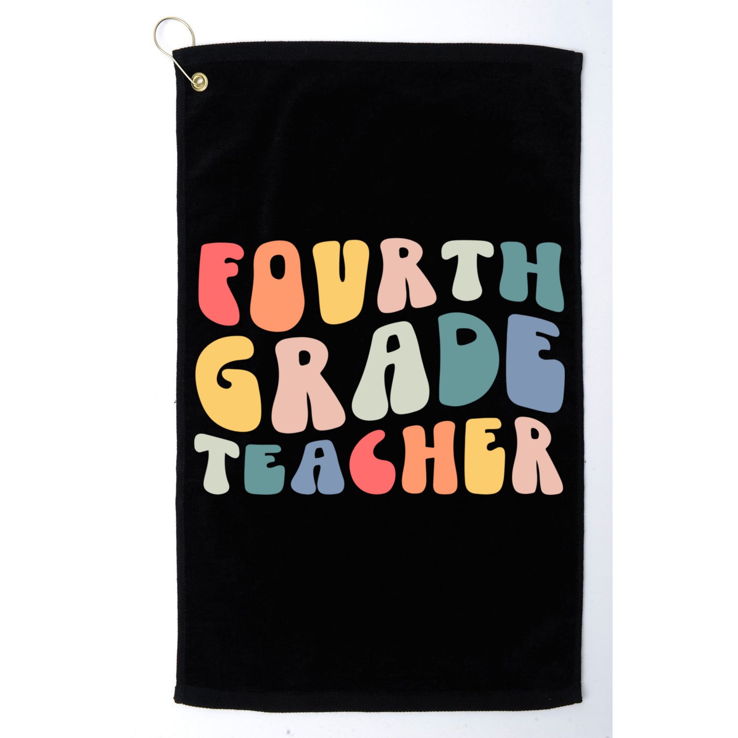 Groovy Vintage 4th Fourth Grade Teacher Back To School Golf Towel