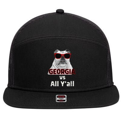 Georgia Vs All Yall Retro Vintage 7 Panel Mesh Trucker Snapback Hat