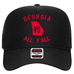 Georgia Vs All Y'all Funny Georgia High Crown Mesh Back Trucker Hat