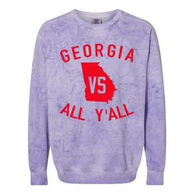 Georgia Vs All YAll Funny Georgia Colorblast Crewneck Sweatshirt