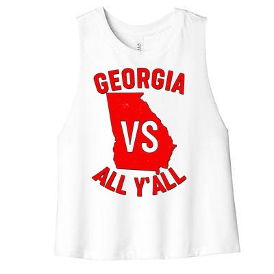 Georgia VS All Yall Football Fan Women's Racerback Cropped Tank