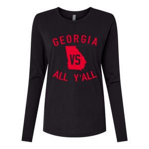 Georgia Vs All Y'all Funny Georgia Womens Cotton Relaxed Long Sleeve T-Shirt