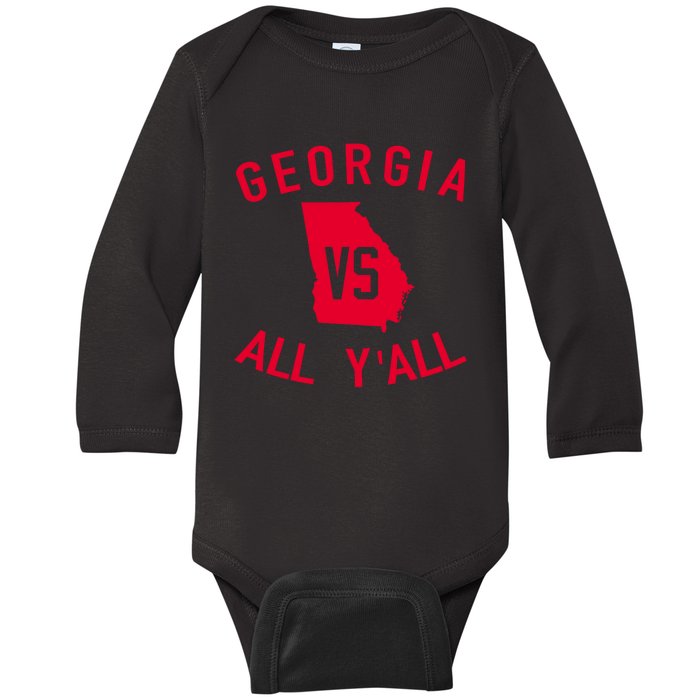 Georgia Vs All Y'all Funny Georgia Baby Long Sleeve Bodysuit