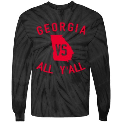 Georgia Vs All Y'all Funny Georgia Tie-Dye Long Sleeve Shirt