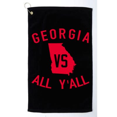 Georgia Vs All Y'all Funny Georgia Platinum Collection Golf Towel