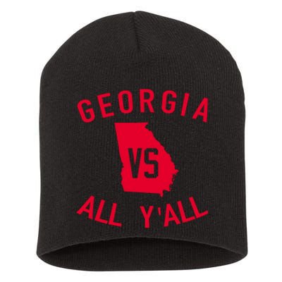 Georgia Vs All Y'all Funny Georgia Short Acrylic Beanie