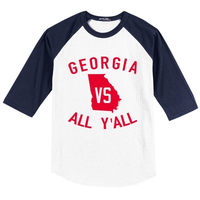 Georgia Vs All Y'all Funny Georgia Baseball Sleeve Shirt