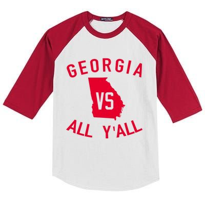 Georgia Vs All Y'all Funny Georgia Kids Colorblock Raglan Jersey