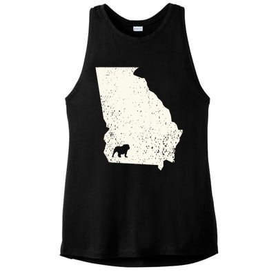 Georgia Vs All Yall Retro Vintage Ladies PosiCharge Tri-Blend Wicking Tank