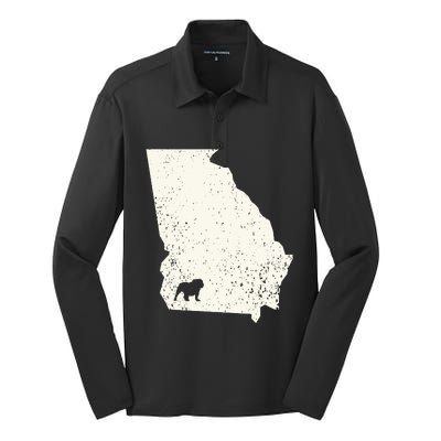 Georgia vs All Yall Retro Vintage Silk Touch Performance Long Sleeve Polo