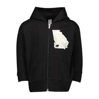 Georgia vs All Yall Retro Vintage Toddler Zip Fleece Hoodie