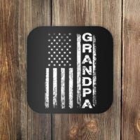 Grandpa Vintage American Flag FatherS Day 4th Of July Papa Coaster