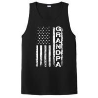 Grandpa Vintage American Flag FatherS Day 4th Of July Papa PosiCharge Competitor Tank