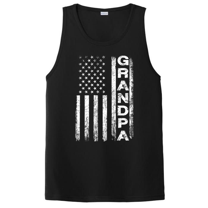 Grandpa Vintage American Flag FatherS Day 4th Of July Papa PosiCharge Competitor Tank