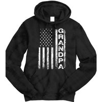 Grandpa Vintage American Flag FatherS Day 4th Of July Papa Tie Dye Hoodie