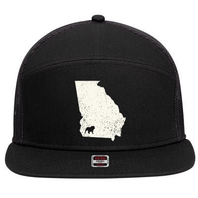 Georgia vs All Yall Retro Vintage 7 Panel Mesh Trucker Snapback Hat