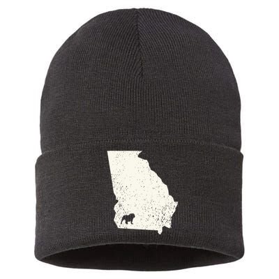 Georgia vs All Yall Retro Vintage Sustainable Knit Beanie