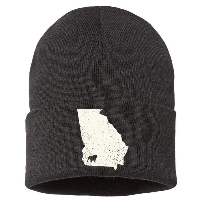 Georgia vs All Yall Retro Vintage Sustainable Knit Beanie